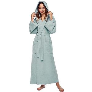 Damesbadjas met capuchon, 100% Katoenen, Dames Maat: XXL, Unisex Maat: XL-XXL, Mintgroen