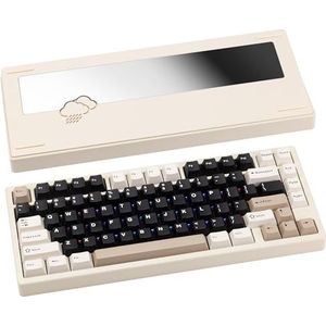 CutiePcs WOBKEY Rainy 75 Aluminium HMX/JWK Switches, mechanisch toetsenbord met superieure akoestiek, bedraad, BT, 2,4 G draadloze connectiviteit (standaard - wit)