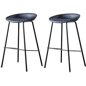 AADDFDD Barkrukken Bar Stoelen Bar Stoel Barkrukken Set van 2, Moderne Kunstleer Eetkamerstoelen Barkruk Stoel met Metalen Benen voor Thuis Keuken Eiland Counter