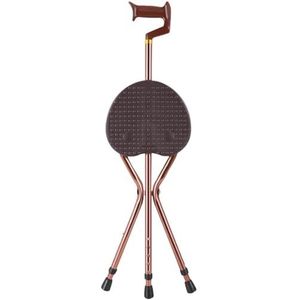 opvouwbare stoel Rieten kruk bruin 24x(84-94) cm