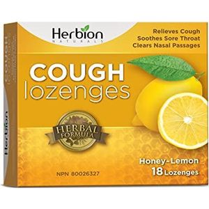 Herbion Naturals hoestdruppels, honing-citroensmaak, kalmeert keelpijn, 18 tellen
