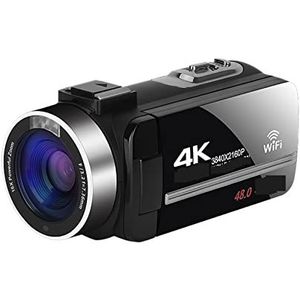 Videocamera Vlogcamera Recorder 48MP Digitale Camcorder Digitale Video Camera for Streaming Vlog Recorder 4K 18X Time-Lapse Webcam Stabilisator(No SD Card,Standard)