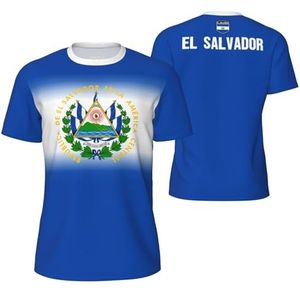 Sport Mesh T-Shirt El Salvador Vlag voor Running Bike Voetbal Tennis Voetbal Fitness Tees 3D Gedrukt, Meerkleurig, S