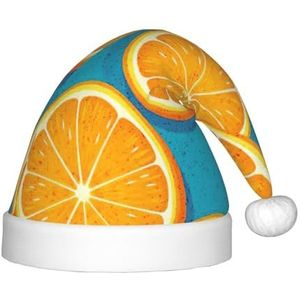 DURAGS Vers oranje fruit pluche kerstmuts voor kinderen - decoratieve hoed - ideaal voor feesten en podiumoptredens