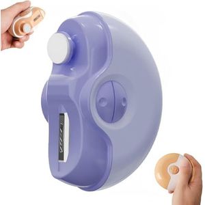 Elektrische nagelknipper, 3-in-1 nagelvijl, elektrisch met nageltrimmer en nagelpolijstmachine met licht, USB-oplaadbaar, automatische nagelknipper voor baby's, kinderen, volwassenen (paars)