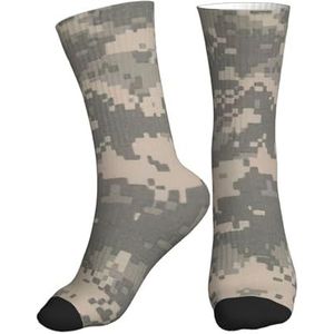 PPHGUT Leger Digitale Camouflage Print Volwassenen Mid Tube Sokken Ademend Sport Running Gym Training Jogging Activiteiten, 1 zwart, One size