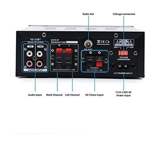 Audioversterker, 450W + 450W Home Bluetooth Stereo Versterker HIFI Digitale Audio Home Karaoke Power Amplifier Auto Auto HIFI-versterker Muziekspeler(220-V)