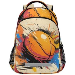 Wzzzsun Cartoon Basketbal Bal Rugzak Boekentas Reizen Dagrugzak School Laptop Tas voor Tieners Jongen Meisje, Leuke mode, 11.6L X 6.9W X 16.7H inch