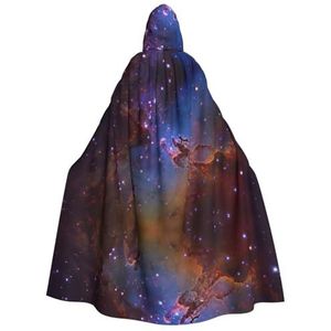 WURTON Space Galaxy volledige lengte carnaval cape met capuchon cosplay kostuums mantel, 190 cm