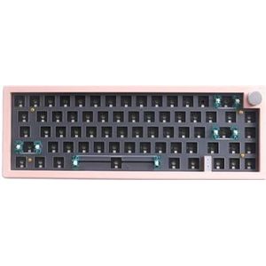 QPSJXN Aanpasbaar mechanisch toetsenbord GMK67 65% Joint Hot-SWAPPABLE Bluetooth 2.4G WIRESS RGB Backlit Design (GMK67 Pink)