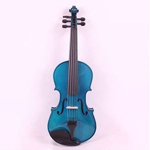 Viool Instrument Blauw 5 String 4/4 Elektrische Viool Akoestische Viool Full Size Ebony Fittings Strijkstok Case Fiddle