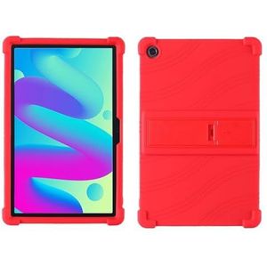Geschikt for TCL Tab 10L 8491X/TCL TAB 10HD LTE/TCL TAB 10 FHD Wi-Fi Tablet Veilig schokbestendig Siliconen Stand Cover (Color : Merah, Size : For TCL Tab 10L)