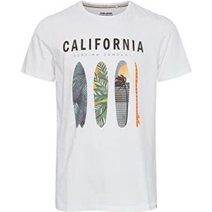 Blend BHOrin heren T-shirt korte mouwen shirt basic print met ronde hals kleur: helder wit 110601, Bright White (110601), XXL