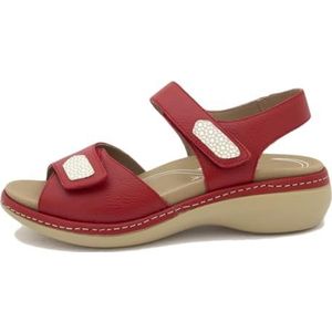 PieSanto - 240802 sandalen, uitneembare binnenzool, leer, rood voor dames, Rood 35921, 41 EU