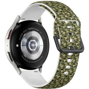 Sportieve zachte band compatibel met Samsung Galaxy Watch 6 / Classic, Galaxy Watch 5 / PRO, Galaxy Watch 4 Classic (militaire camouflage) siliconen armband accessoire