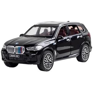 Voor BMW X5 SUV Legering Model Auto Diecasts & Toy Vehicles Metalen Speelgoed Auto Model Simulatie Geluid En Licht 1:32 (Color : Black)