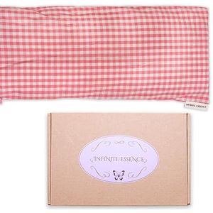 LAMARE Warmtekussen met tarwe- en lavendelzaden, 48 x 15 cm, wasbaar overtrek, 100% katoen, warmtekussen voor nek- en koliek, voor koude- en warmtetherapie (Vichy Pink)