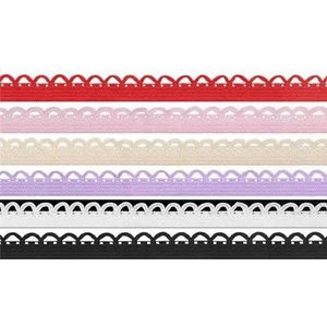 Combo Frilly Lace Trim elastieken 3/8"" 10mm 3/4"" 18mm decoratieve Mesh Band Lingerie ondergoed naaien Craft-1 Yard per kleur B