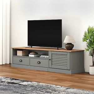 DIGBYS TV-meubel VIGO Grey 156x40x40 cm Massief Hout Grenen