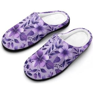 Lavendel Paars Bloemenprint Heren Slippers Lichtgewicht Huis Schoenen Indoor Outdoor Slippers Thuis Slippers 9-10 (42-43)