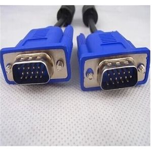 VEKPTHTBH VGA-kabel 3+2 1,5 m blauwe kop zwarte draad verbindingskabel LCD VGA Monitor High Definition 15 tot 15 Pin