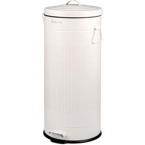 eluno - Vintage - Pedaalemmer - Wit - Inhoud 30 Liter