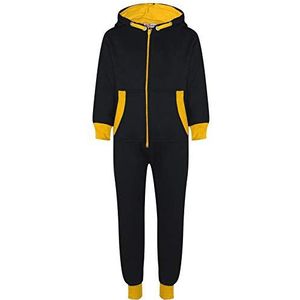 A2Z 4 Kids Meisjes Jongens A2Z Onesie Eendelig Contrast Fleece Hoodie Alles In Een - Onesie 350 Yellow 13