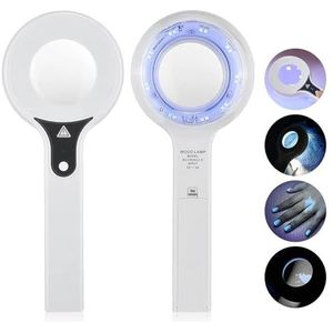 Draagbare professionele houtlamp huidanalysator, gezichtsvergrotend hulpmiddel voor schoonheidsspecialiste/huidtesten/huisdieren urinedetector, visuele lensvergroting: 3 Tim