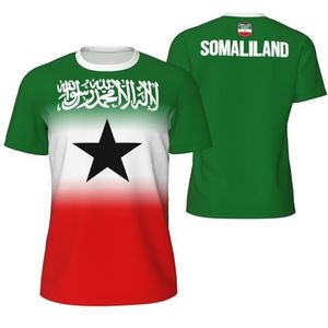 Sport T-Shirt Somaliland Vlag 3D Gedrukt voor Supporters Gear Running, Meerkleurig, XL