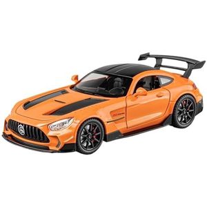 Schaal afgewerkte modelauto 1/22 Fit For Mercedes-Benz GTR Sportwagen Met Geluid En Licht Gegoten Automodel Schaalvoertuig Miniatuurreplica-auto(Orange)