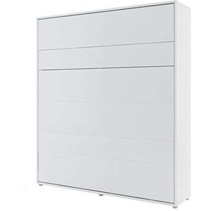 Homlando Lenart Kastbed Bed Concept BC13 180 x 200 cm - verticaal klapbed - kast met geïntegreerd opklapbed - wandbed met lattenbodem - Murphy Bed (mat wit)