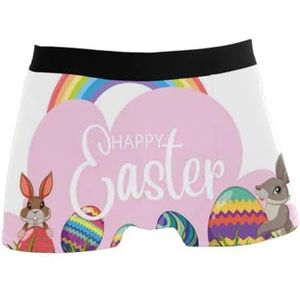 GISPOG Happy Easter Day Heren Boxers Slips Man Ondersteuning Ondergoed Stretch Low Rise Boxer Korte Trunks, 1 kleur, XL