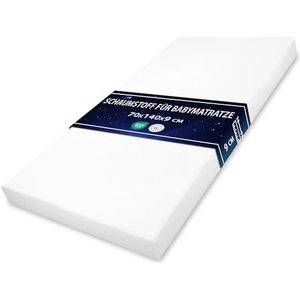 Matraskindermatras schuimmatras baby 140 x 70 cm - Schuimmatras voor reisbedje, babybedje en ledikant schuimplaat kindermatras zonder hoes Oeko-Tex-certificaat
