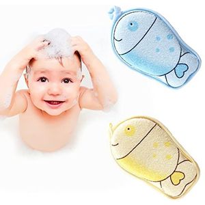 Hokoad Babybadspons, set van 2 stuks, cartoon, dierenstijl, babyspons om te baden, babybadspons, ultrazacht en absorberend, natuurlijk en veilig, geweldig voor de gevoelige huid, voor jongens en