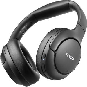 TOZO HT2 Bluetooth-hoofdtelefoon, draadloos, Bluetooth 5.3, met ANC, hybride, Hi-Res audio en ORIGX akoestisch, 40 mm, EQ-controller, 60 uur, looptijd, 3,5 mm, AUX-audiokabel en USB type C, zwart