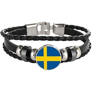 Nationale Vlag Stijl Armband Creatief Zweden Reizen Souvenir Gift Gepersonaliseerde Geweven Armband Accessoires Voor Mannen en Vrouwen
