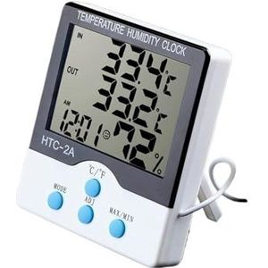 Huishoudelijk Weerstation Thermometer Hygrometer Digitale LCD Temperatuur Vochtigheidsmeter Wekker Met Magnetische Standaard Nauwkeurige Monitor
