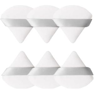 2 Stuks Driehoek Poederdons Gezicht Make-Up Spons Zachte Cosmetische Bladerdeeg Blender Beauty Foundation Spons Make Up Accessoires (Color : 6pcs-White)
