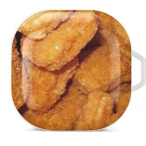 Tasty Nuggets Oordopjes Hoesje Compatibel met Samsung Hard Shell Beschermhoes Wit-Stijl