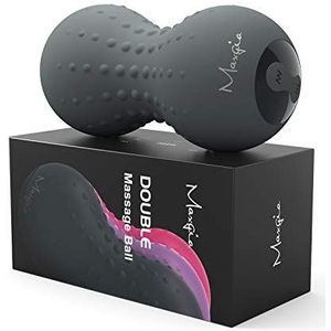 Maxgia Elektrische pinda Lacrosse bal, Vibrerende oefenbal, verwarming massage bal voor spierpijn, nek rug massager met warmte, triggerpunt diepe weefsel massager, yoga massage roller (Grau)