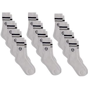 Sergio Tacchini Heren tennissokken Pack 6 en 12 paar, wit X 12, 43-46