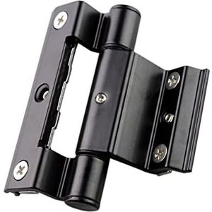 Door Hinges, 90 mm aluminium openslaande PVC-raamscharnier verborgen zwarte openslaande vouwscharnieren (Color : Black)