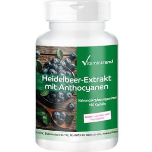 Bosbessen Extract Capsules - met 25% Anthocyanen - Hooggedoseerd - Veganistisch - 180 Capsules | Vitamintrend®