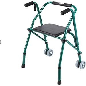 5e Gear Hoogte Aanpassing Walker met Seat Ondersteuning Wandelen Frame Aluminiumlegering Vouwen Mobiliteit Rolling Walker voor Senioren