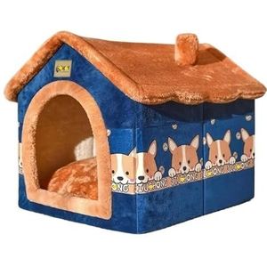 Opvouwbare hondenhuis kennel bedmat for kleine middelgrote honden katten winter warm kattenbed nest huisdier producten mand huisdieren puppy grot bank (Color : 09, Size : L within 14kg pet)
