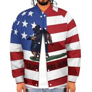 California Surf Bear grappige mannen honkbal jas gedrukt jas zachte sweatshirt voor lente herfst