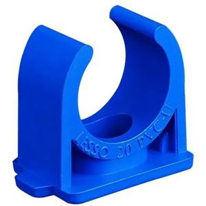UALXPAO PVC buisklem U-klem 20/25/32/40/50 mm voor tuinirrigatie pijpfittingen blauw/wit verdikking buisklemmen (blauw 20 mm, 5 stuks)