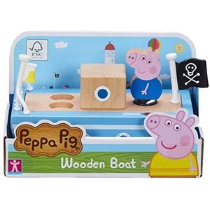 PEPPA PIG GRANDPA PIGS WOODEN BOAT, Sustainable FSC Certified Wooden Toy, Preschool Toy, Imaginative Play, Gift For 2-5 Year Old