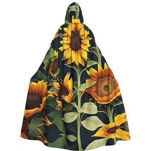 ZISHAK Wild Flower Zonnebloem Unisex Vampier Cape Voor Halloween Liefhebbers - Ongeëvenaarde Feestkleding voor Mannen En Vrouwen