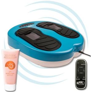 GYMFORM Leg Action voetmassageapparaat, shiatsu-massage, met afstandsbediening, 6 programma's/15 snelheden ter verbetering van de doorbloeding en pijnverlichting (normaal) + crème